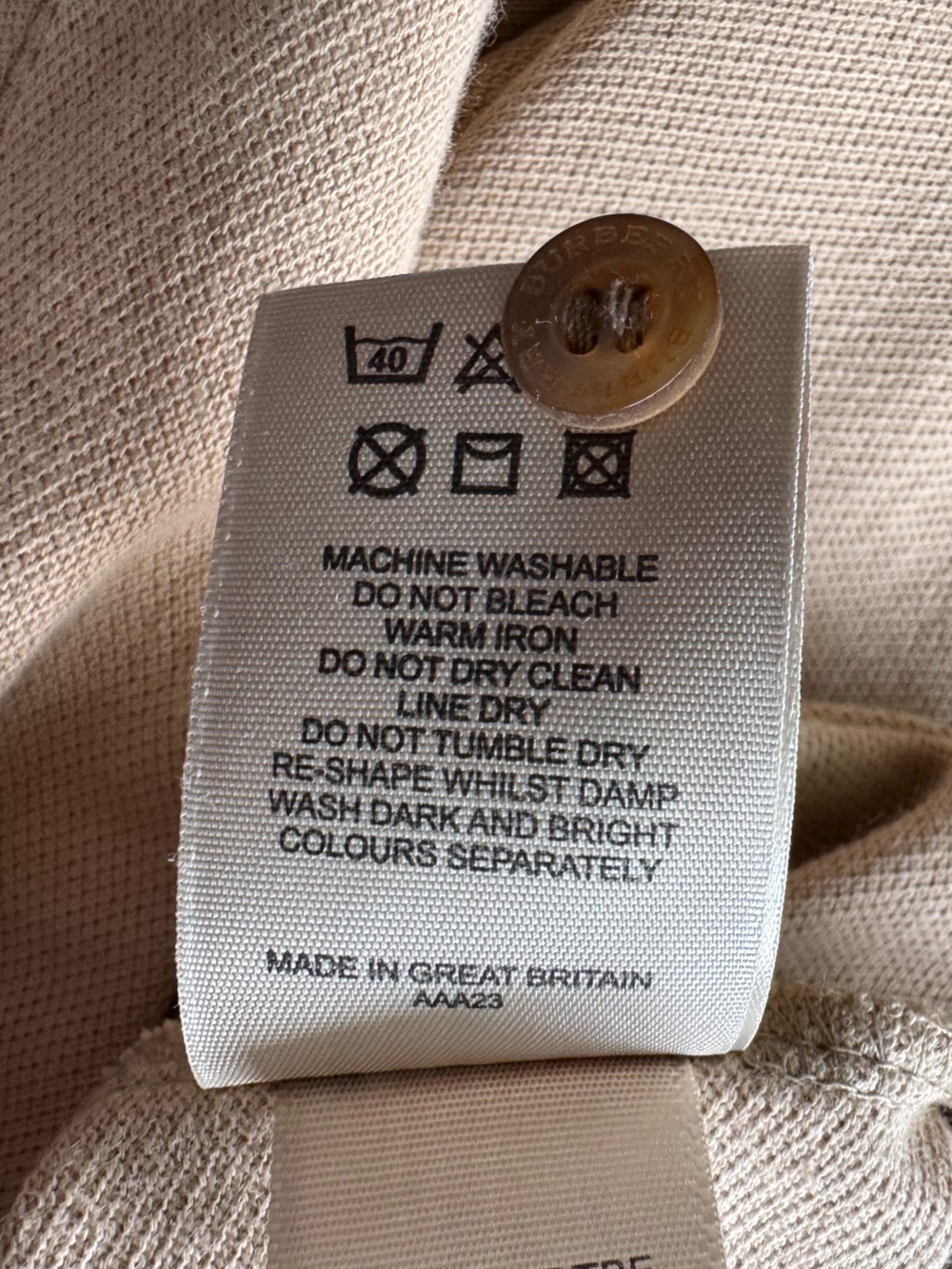 Burberry Men's Polo in Light Brown with Signature Crest - Picture 7 of 12